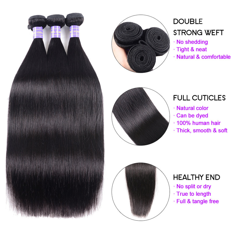 Sunber Hair Straight Hair Weave 1 Bundle 8"-30" Remy Human Hair