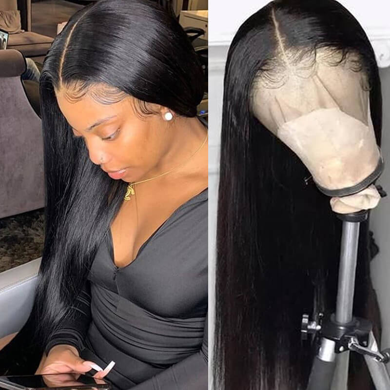 Sunber 13x4 Transparent Lace Frontal Wigs Soft and Silk Straight Human Hair Wig Flash Sale