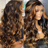 [20"=$99]Flash Sale Sunber Balayage Highlight Body Wave Transparent  Lace Front Wigs Shadow Root Wigs Pre-Plucked With Baby Hair