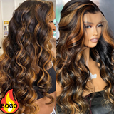 BOGO Sunber Balayage Highlight 13x5 T Part Lace Front Wig Body Wave Wigs Lace Frontal Wigs