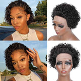 Flash Sale Sunber Water Wave 13*1 Lace Frontal Short Pixie Cut Virgin Human Hair Wigs-customer shares