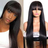 Sunber 13 By 4 Transparent Lace Front Human Hair Wigs With Bangs Real Human Hair