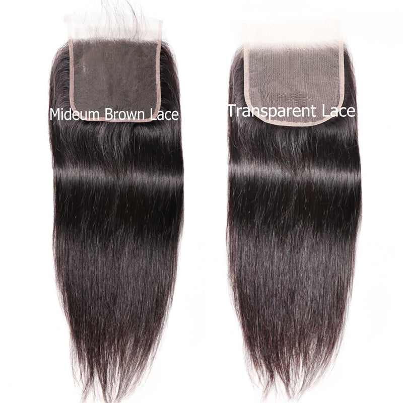 Sunber 1 Pc Straight 5X5 Transparent Lace Closure Hair Extension 8-18 inch 100% Human Hair HD Closure