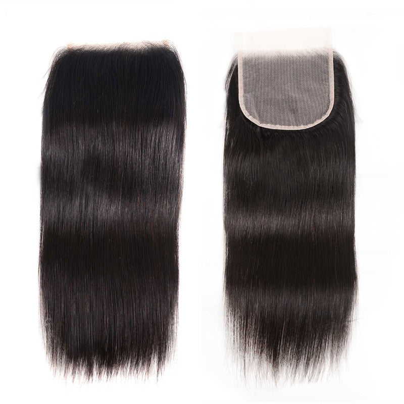 Sunber 1 Pc Straight 5X5 Transparent Lace Closure Hair Extension 8-18 inch 100% Human Hair HD Closure