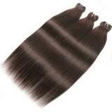 Flash Sale Sunber Chocolate Brown Hair Bundles #4 Straight Human Hair Weave 3 Pcs For Clearance Sale-flat show
