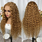 Flash Sale Sunber Honey Blonde Water Wave 13x4 Lace Front Wig With Baby Hair