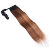 Sunber Ponytail With 1B/412 Brown Ombre Clip In Wrap-around Straight Ponytail Extension