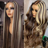sunber straight&body wave lace front wig