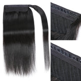 Sunber Straight Wrap Around Ponytail Hair Extension Human Hair