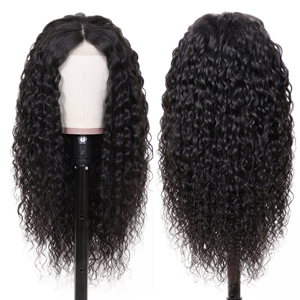 Sunber 9A Grade Water Wave Lace Front Human Hair Wigs Brazilian Natural Black Color 130% 150% Density Lace Frontal Wig