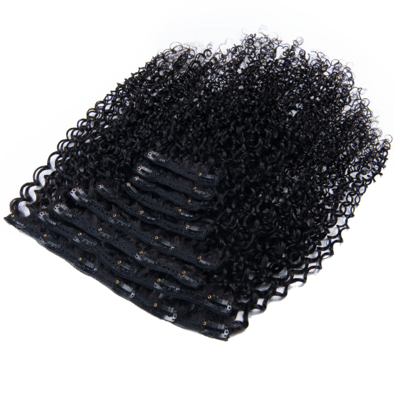 Sunber 9pcs Clip-in Curly Hair Extensions Soft & Natural Real Human Hair