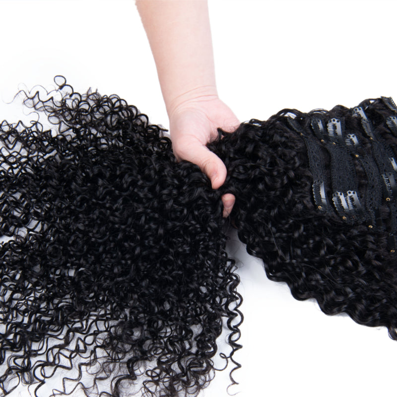 Sunber 9pcs Clip-in Curly Hair Extensions Soft & Natural Real Human Hair