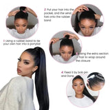 Sunber Kinky Straight Wrap Around Ponytail Extension Huamn Hair Easy Install
