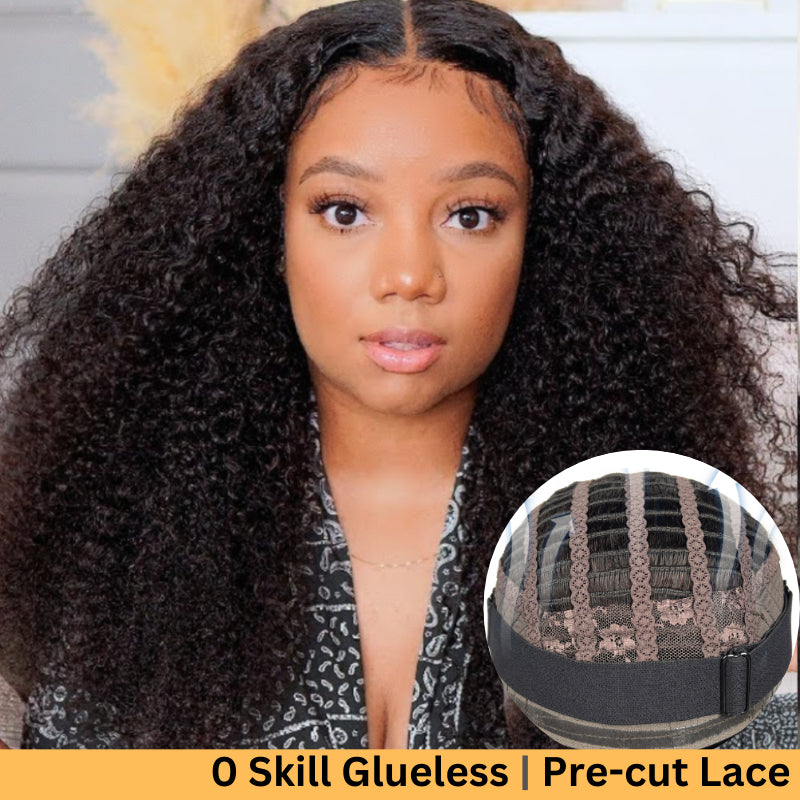 BOGO Sunber Wear & Go Kinky Curly Upgrade 6x4.75 Pre-Cut Lace Wigs Beginner Friendly