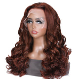 Flash Sale Sunber Reddish Brown Body Wave 13*4 Lace Front Wigs And Lace Part Wig Pre-Plucked With Babyhair