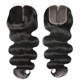 Sunber 1Pc 4 By 1 Size T Shape Middle Part Swiss Lace Closure 100% Human Hair Lace Closure