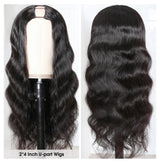 Sunber Chic U Part Hair Wigs‎ Body Wave 150% Density Glueless Human Hair Wigs Natural Color For Women