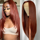 Flash Sale Sunber Reddish Brown Layered Cut 13x4 Lace Wig Human Hair Wig Pre-plucked