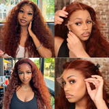 flash sale Reddish Brown Wet And Wavy 13*4 Lace Front Wigs