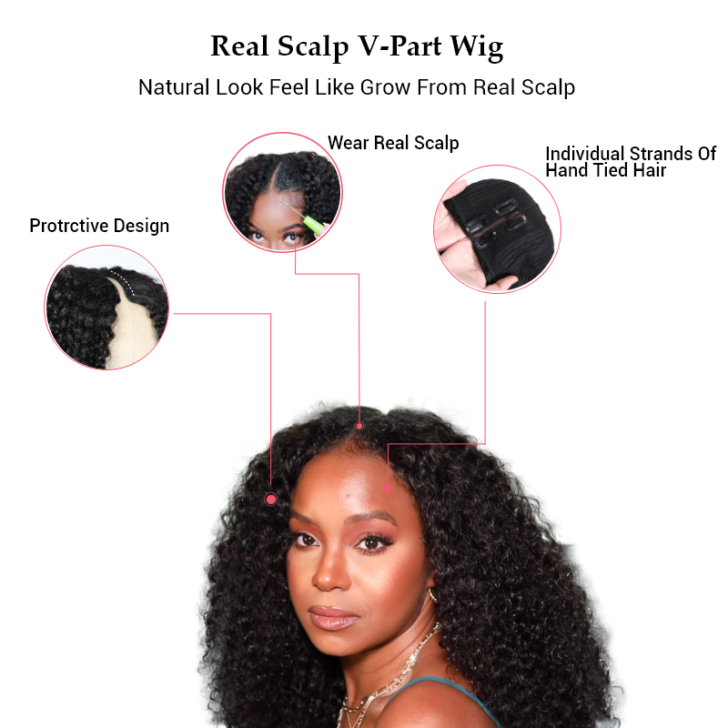 Sunber Super Magical Wet And Wavy V Part Wigs Dry Is Straight And Wet Is Deep Wave Human Hair Wigs