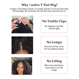 Sunber Kinky Curly V Part Wigs No Leave Out Natural Scalp Protective Upgrade U part Human Hair Wigs