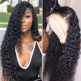 Sunber 9A Grade Water Wave Lace Front Human Hair Wigs Brazilian Natural Black Color 130% 150% Density Lace Frontal Wig