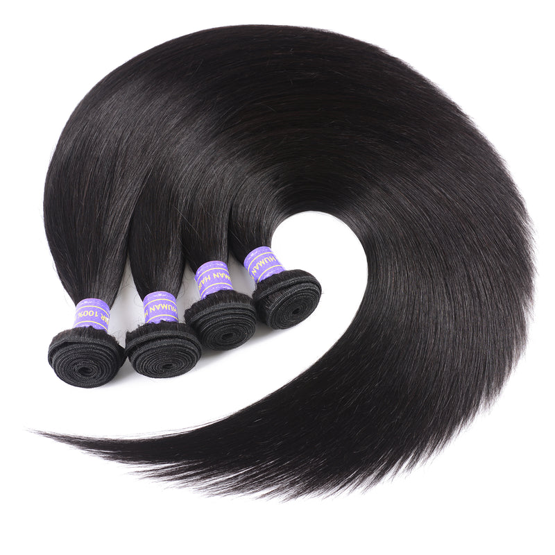 Sunber Hair Affordable Remy Human Hair Weaves Brazilian Straight Hair 4 Bundles Deal