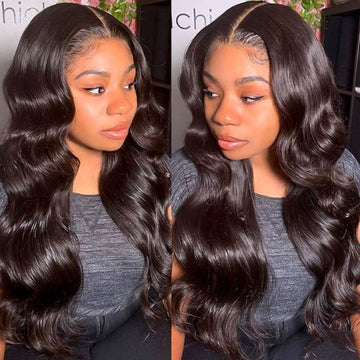 Sunber Long Layered Body Wave 5X5 HD Pre Cut Lace Wig With Face Framing Curtain Bangs