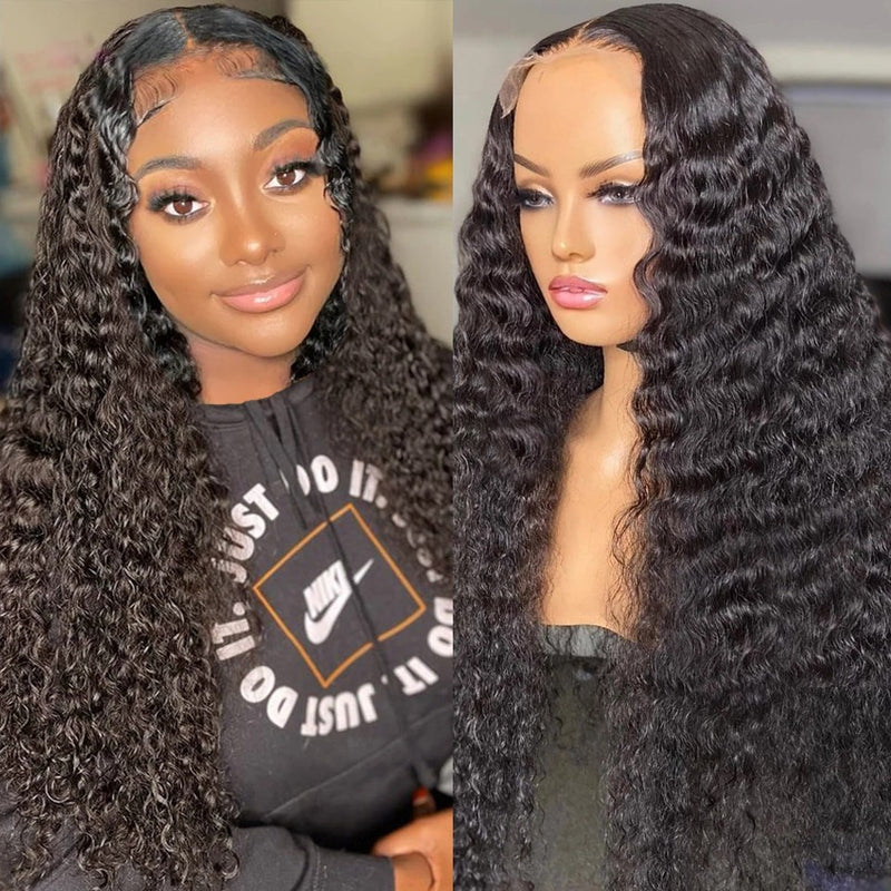 Flash Sale 180% Density Sunber Sassy Deep Wave 13x4 Lace Frontal Wig Pre Plucked Human Hair for Women