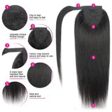 Sunber Silky Straight Ponytail Clip In Hair Extensions Human Hair