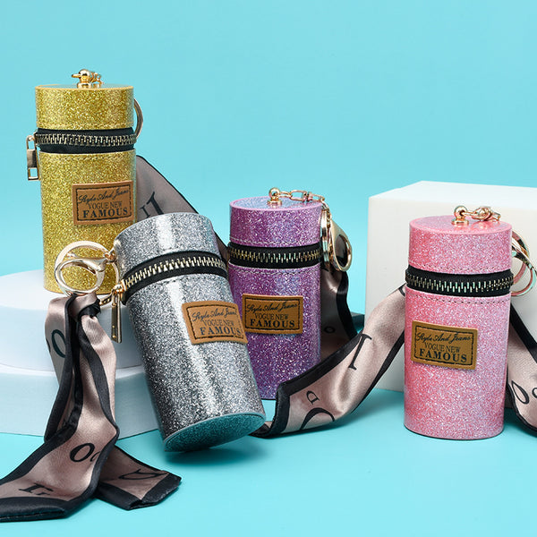 500 Points Redeem Sunber Multiple Colour Lipstick Bag Keychain With Silk Scarf