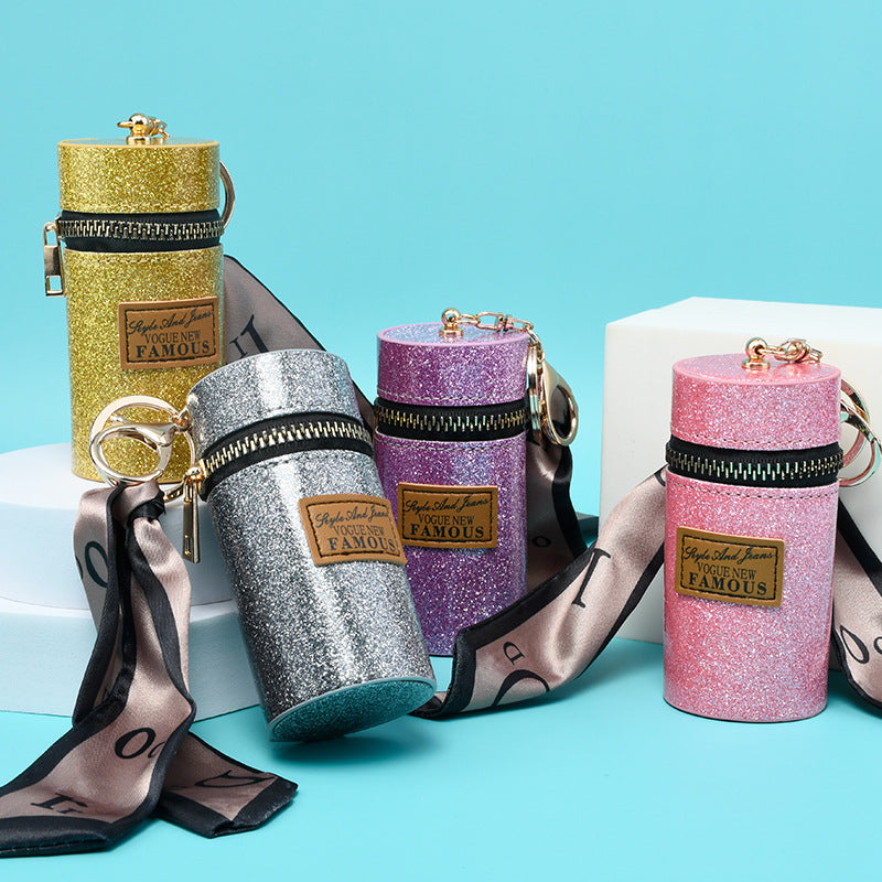 500 Points Redeem Sunber Multiple Colour Lipstick Bag Keychain With Silk Scarf