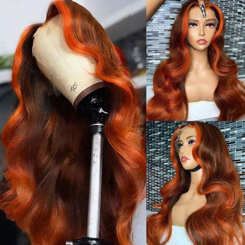Sunber $139 Get 24 inches 13x4 Lace Front Wigs Sunset Gold Color With Copper Body Wave Wig Flash Sale