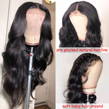 Sunber 9A Grade 13 By 4 Transparent Lace Front Human Hair Wigs Body Wave Hair Wig with Preplucked Hairline Human Hair Wig 150% Density