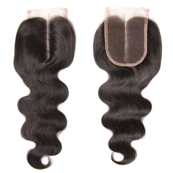 1pcs 4*4 Lace Closure Body Wave Hairstyle, Three/Middle/Free Part, Peruvian/Malaysian/Brazilian Hair - Sunberhair