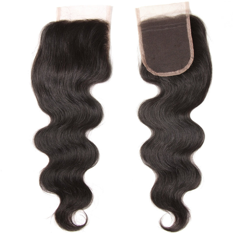 1pcs 4*4 Lace Closure Body Wave Hairstyle, Three/Middle/Free Part, Peruvian/Malaysian/Brazilian Hair - Sunberhair