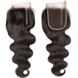 1pcs 4*4 Lace Closure Body Wave Hairstyle, Three/Middle/Free Part, Peruvian/Malaysian/Brazilian Hair - Sunberhair