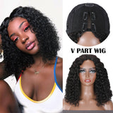 Sunber Water Wave Glueless V Part Bob Wigs No Leave Out Beginner Friendly Human Hair Wigs