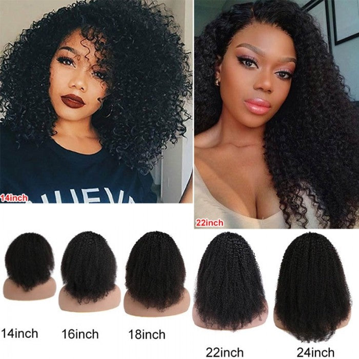 Sunber Afro Kinky Curly 5x5 HD Transparent Lace Closure Wig 180% Density Glueless Human Hair Wig