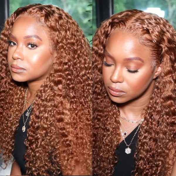 Sunber Ginger Brown Lace Front Wig Full And Thick Human Hair For Black Women