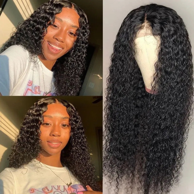 Sunber Jerry Curly Human Hair 4*4 Lace Front Wigs Big Sale
