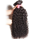 Indian Curly Hair Lace Frontal with 3 Bundles, 100% Virgin Human Hair Extensions Wefts - Sunberhair