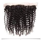 Indian Curly Hair Lace Frontal with 3 Bundles, 100% Virgin Human Hair Extensions Wefts - Sunberhair