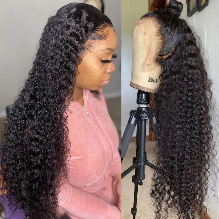 Sunber Jerry Curly 13 By 4 Lace Front Wigs 7x5 Bye Bye Knots Pre-Cut Lace Human Hair Lace Closure Wig