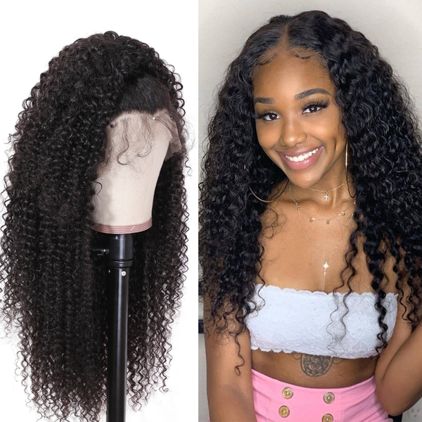 Sunber Hair 9a Grade Natural Pre-plucked Long Curly Transparent Lace Front Wigs 100% Human Hair 150% Density