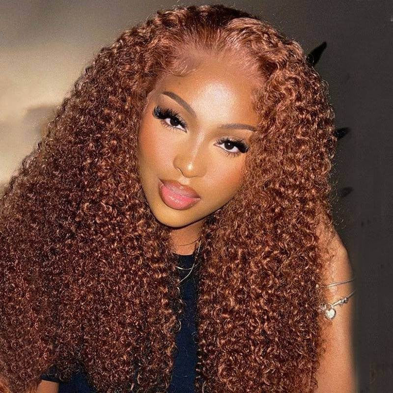 Flash Sale Sunber Reddish Brown Kinky Curly Short Bob Wigs Glueless Human Hair Wigs