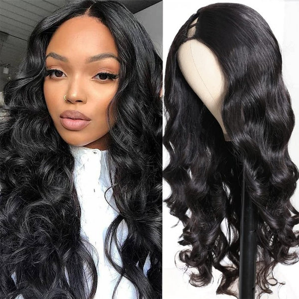 Sunber Body Wave U Part Wig Human Hair Natural Color For Women