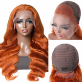 $100 Off Sunber Orange Ginger Lace Frontal Wig Body Wave Human Hair With Baby Hair