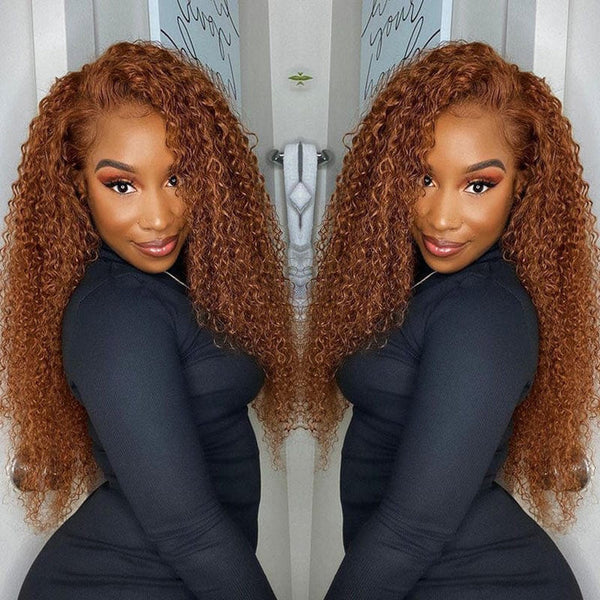 Sunber Ginger Brown Lace Front Wig Full And Thick Human Hair For Black Women