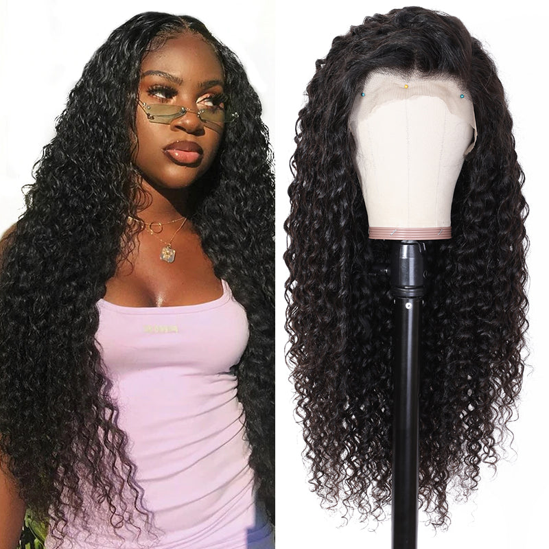 Sunber Natural Deep Wave 13x4 Lace Front Wigs 100% Virgin Human Hair Wigs 150% Density